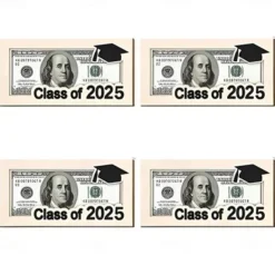 4pcs/set Graduation Money Holder Graduation Gift Class of 2025 Grad Wooden Card Box Cash Holder DIY Money Cash Envelope Wallet Senior Gift Birthday Present for Grad