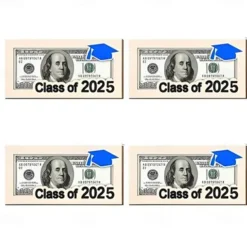 4pcs/set Graduation Money Holder Graduation Gift Class of 2025 Grad Wooden Card Box Cash Holder DIY Money Cash Envelope Wallet Senior Gift Birthday Present for Grad