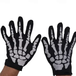 4pcs/set Halloween Party Adult Reaper Black Cloak Skull Mask Gloves Halloween Costume Prop Set