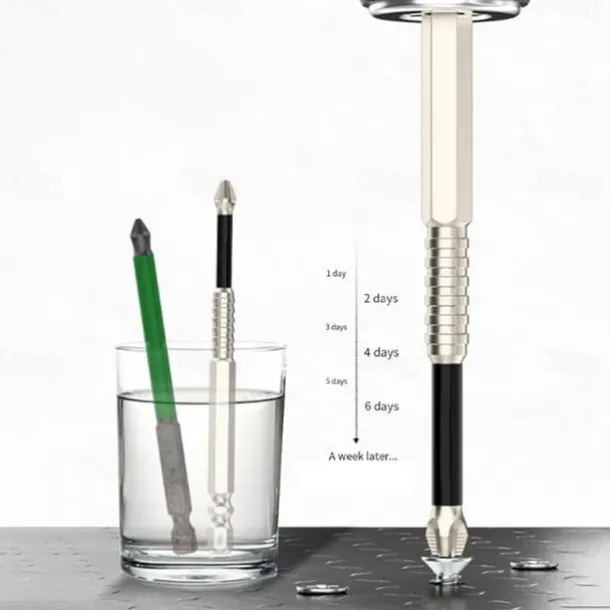 6pcs/Set High-Magnetic Screwdriver Drill Bit Set, Anti-Slip Cross Head Bits, S2 Material High-Strength PH2 Bits for Precision Screwing