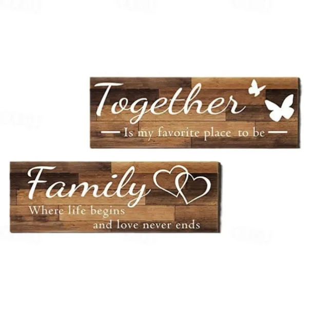 4pcs/set Home Wall Signs THIS IS US TOGETHER BLESS THIS HOME FAMILY Wall Decor For Living Room Bedroom Including Tape