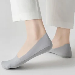 5pcs/set Ice Silk Boat Socks Women's Spring Summer Thin Non-slip Socks Cotton Bottom Socks High Heels Shallow Mouth Invisible Socks