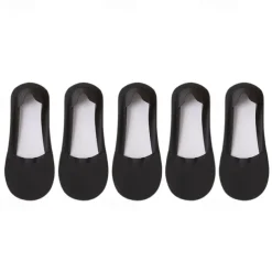 5pcs/set Ice Silk Boat Socks Women's Spring Summer Thin Non-slip Socks Cotton Bottom Socks High Heels Shallow Mouth Invisible Socks