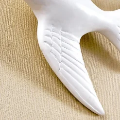 3pcs/set Modern White Flying Bird Wall Decor, Resin 3D Swallow Wall Hanging, Minimalist Home and Hotel Indoor Decoration