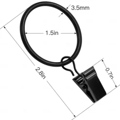 10Pcs/set Openable Curtain Rings Clips Rod Clips Window Shower Clamps Bath Metal Curtain Ring Hook Retro Clothespin Pole Buckle Accessories Metal Curtain Drapery Rings with Clips & Eyelets