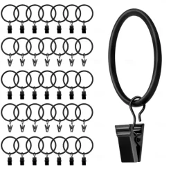 10Pcs/set Openable Curtain Rings Clips Rod Clips Window Shower Clamps Bath Metal Curtain Ring Hook Retro Clothespin Pole Buckle Accessories Metal Curtain Drapery Rings with Clips & Eyelets