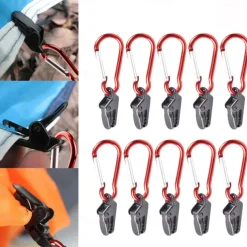 10pcs/set Tarp Clips Clamps Holding Up Canopy Alligator Mouth Lock Grip Clip