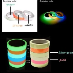 6pcs/Set UV Gaffer Fluorescent Party Tape Blacklight Reactive Glow In The Dark Tape Neon Cloth Tape Warning Stage Prop Home Decoration