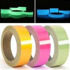 6pcs/Set UV Gaffer Fluorescent Party Tape Blacklight Reactive Glow In The Dark Tape Neon Cloth Tape Warning Stage Prop Home Decoration