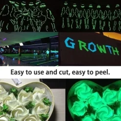 6pcs/Set UV Gaffer Fluorescent Party Tape Blacklight Reactive Glow In The Dark Tape Neon Cloth Tape Warning Stage Prop Home Decoration