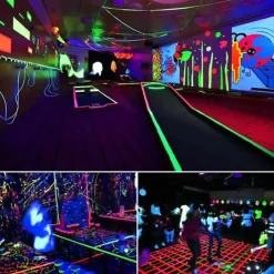 6pcs/Set UV Gaffer Fluorescent Party Tape Blacklight Reactive Glow In The Dark Tape Neon Cloth Tape Warning Stage Prop Home Decoration