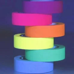 6pcs/Set UV Gaffer Fluorescent Party Tape Blacklight Reactive Glow In The Dark Tape Neon Cloth Tape Warning Stage Prop Home Decoration