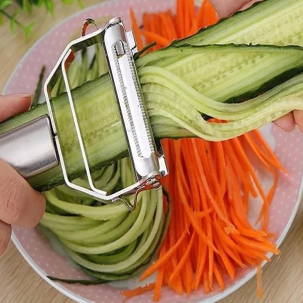 Peeler Stainless Steel Double Layer Multifunction Vegetables and Fruit Grater Home Kitchen Tool