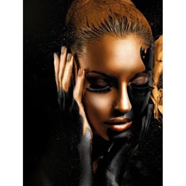 People Modern Art Prints Wall Art Abstract Painting Black Gold Canvas Prints Rolled Canvas Prints No Frame Unframed Unstretched