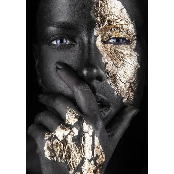 People Modern Art Prints Wall Art Abstract Painting Black Gold Canvas Prints Rolled Canvas Prints No Frame Unframed Unstretched