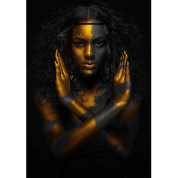 People Modern Art Prints Wall Art Abstract Painting Black Gold Canvas Prints Rolled Canvas Prints No Frame Unframed Unstretched