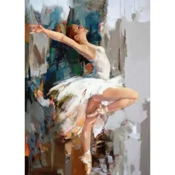 People Wall Art Canvas Abstract Ballet Girl Posters and Prints Dancing Ballerina Picture for Living Room Home Decor No Frame
