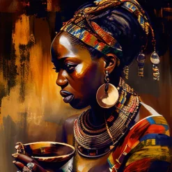 People Wall Art Canvas African Woman Prints and Posters Abstract Portrait Pictures Decorative Fabric Painting For Living Room Pictures No Frame