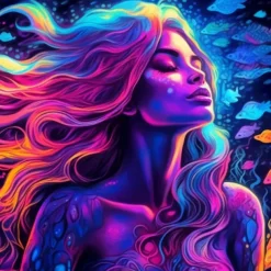 People Wall Art Canvas Beautiful Colorful Woman Prints and Posters Abstract Portrait Pictures Decorative Fabric Painting For Living Room Pictures No Frame