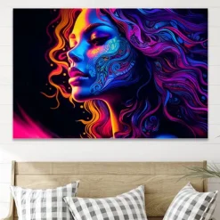 People Wall Art Canvas Beautiful Colorful Woman Prints and Posters Abstract Portrait Pictures Decorative Fabric Painting For Living Room Pictures No Frame