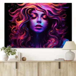 People Wall Art Canvas Beautiful Colorful Woman Prints and Posters Abstract Portrait Pictures Decorative Fabric Painting For Living Room Pictures No Frame