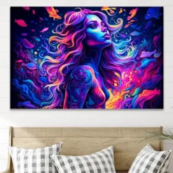 People Wall Art Canvas Beautiful Colorful Woman Prints and Posters Abstract Portrait Pictures Decorative Fabric Painting For Living Room Pictures No Frame