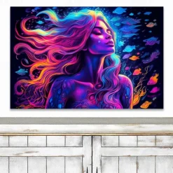 People Wall Art Canvas Beautiful Colorful Woman Prints and Posters Abstract Portrait Pictures Decorative Fabric Painting For Living Room Pictures No Frame