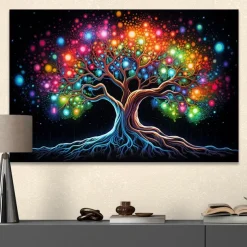 People Wall Art Canvas Colorful Tree of Life Prints and Posters Pictures Decorative Fabric Painting For Living Room Pictures No Frame