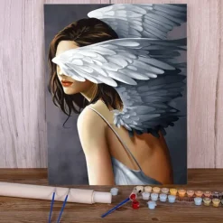 People Wall Art Canvas Girl Wings Prints and Posters Pictures Decorative Fabric Painting For Living Room Pictures No Frame