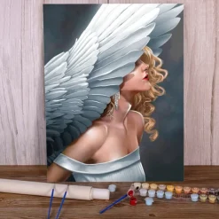 People Wall Art Canvas Girl Wings Prints and Posters Pictures Decorative Fabric Painting For Living Room Pictures No Frame