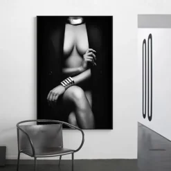 People Wall Art Canvas Sexy Nude Women Prints Painting Artwork Picture Cigarett Red Wine Figure Home Decoration Décor Rolled Canvas No Frame Unframed