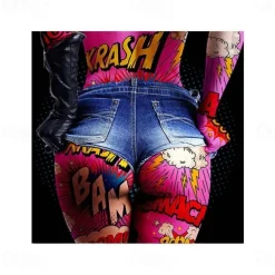 People Wall Art Canvas Sexy Ass Prints Painting Artwork Picture Pop Graffiti Colorful Home Decoration Décor Rolled Canvas No Frame Unframed Unstretched