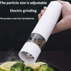 Pepper Grinder, Household Sea Salt Ginder, Electric Spice Grinder, Automatic Sea Salt Crusher, Reusable Glass Seasoning Bottle, Kitchen Gadgets, Kitchen Supplies