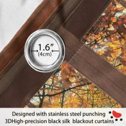 Perforated Blackout Curtains Window Forest Beautiful Scenery Insulation Outdoor Balcony Rest Living Room Home Decoration 2-piece Set 3D Digital Printing