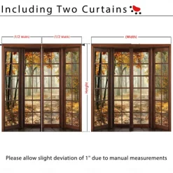 Perforated Blackout Curtains Window Forest Beautiful Scenery Insulation Outdoor Balcony Rest Living Room Home Decoration 2-piece Set 3D Digital Printing