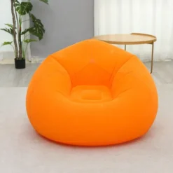 1-Person Outdoor Inflatable Sofa Lounge Chair - Self-Inflating Portable Camping Chair with Carry Bag, Durable Semi-Rectangular Design for Backyard, Picnic, Beach & Relaxation, Picnic Furniture