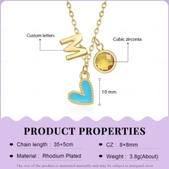 Personalized Birthstone and Letter Necklace Custom Best Gift for Mom - Ocean-Themed Dolphin Pendant, Custom Jewelry Gift for Mother's Day, Women's Day, Valentine's Day,