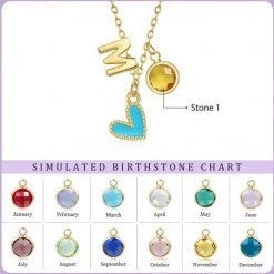 Personalized Birthstone and Letter Necklace Custom Best Gift for Mom - Ocean-Themed Dolphin Pendant, Custom Jewelry Gift for Mother's Day, Women's Day, Valentine's Day,