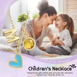 Personalized Birthstone and Letter Necklace Custom Best Gift for Mom - Ocean-Themed Dolphin Pendant, Custom Jewelry Gift for Mother's Day, Women's Day, Valentine's Day,