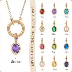 Personalized Birthstone Necklace Custom Best Gift for Mom – Jewelry for Women, Ideal Gift for Mother's Day, Valentine's Day, Anniversary, or Birthday