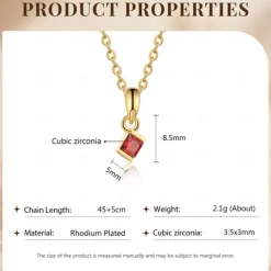 Personalized Birthstone Necklace Custom Best Gift for Mom Jewelry for Wife, Girlfriend, or Mom with Natural Gemstone Pendant