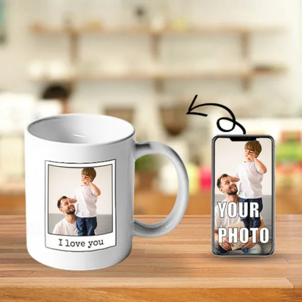 Personalized Couple Photo Mug Custom Best Gift for Dad, 11oz Wedding Gift Ceramic Coffee Cup for Family, Husband, Birthday, Christmas, Anniversary