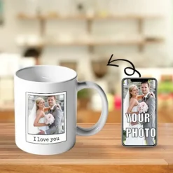 Personalized Couple Photo Mug Custom Best Gift for Dad, 11oz Wedding Gift Ceramic Coffee Cup for Family, Husband, Birthday, Christmas, Anniversary