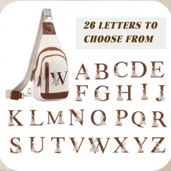 Personalized Crossbody Bag Custom Best Gift for Mom – Custom Letter Design, Large Capacity Shoulder Bag for Travel, Daily Use, Camping, Unique Gift for Lover, Family, or Friends