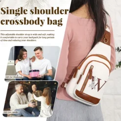 Personalized Crossbody Bag Custom Best Gift for Mom – Custom Letter Design, Large Capacity Shoulder Bag for Travel, Daily Use, Camping, Unique Gift for Lover, Family, or Friends