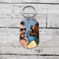 Personalized Graduation Gift Keychain Double-Sided Photo Keychain Custom Wedding Gift for Couple Stainless Steel Pendant Ornament Gift for Boyfriend Girlfriend Pet Memorial