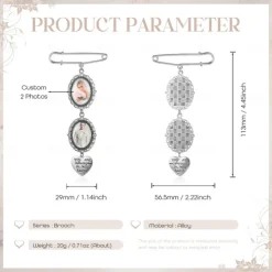 Personalized Graduation Pin Brooch Custom Photo Charm Best Wedding Graduation Memorial Sympathy Gift for Anniversary or Birthday Ideal for Friends, Family