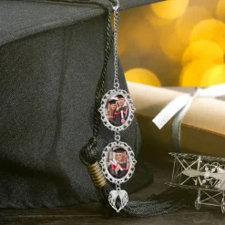 Personalized Graduation Tassel Photo Charm, Custom Memorial Best Graduation Gift,Charm with Angel Wings Unique Keepsake for Friends or Yourself, Perfect for Graduation, Birthday, Christmas