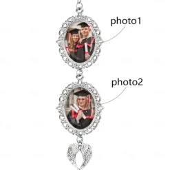 Personalized Graduation Tassel Photo Charm, Custom Memorial Best Graduation Gift,Charm with Angel Wings Unique Keepsake for Friends or Yourself, Perfect for Graduation, Birthday, Christmas