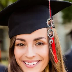 Personalized Graduation Tassel Photo Charm, Custom Memorial Best Graduation Gift,Charm with Angel Wings Unique Keepsake for Friends or Yourself, Perfect for Graduation, Birthday, Christmas